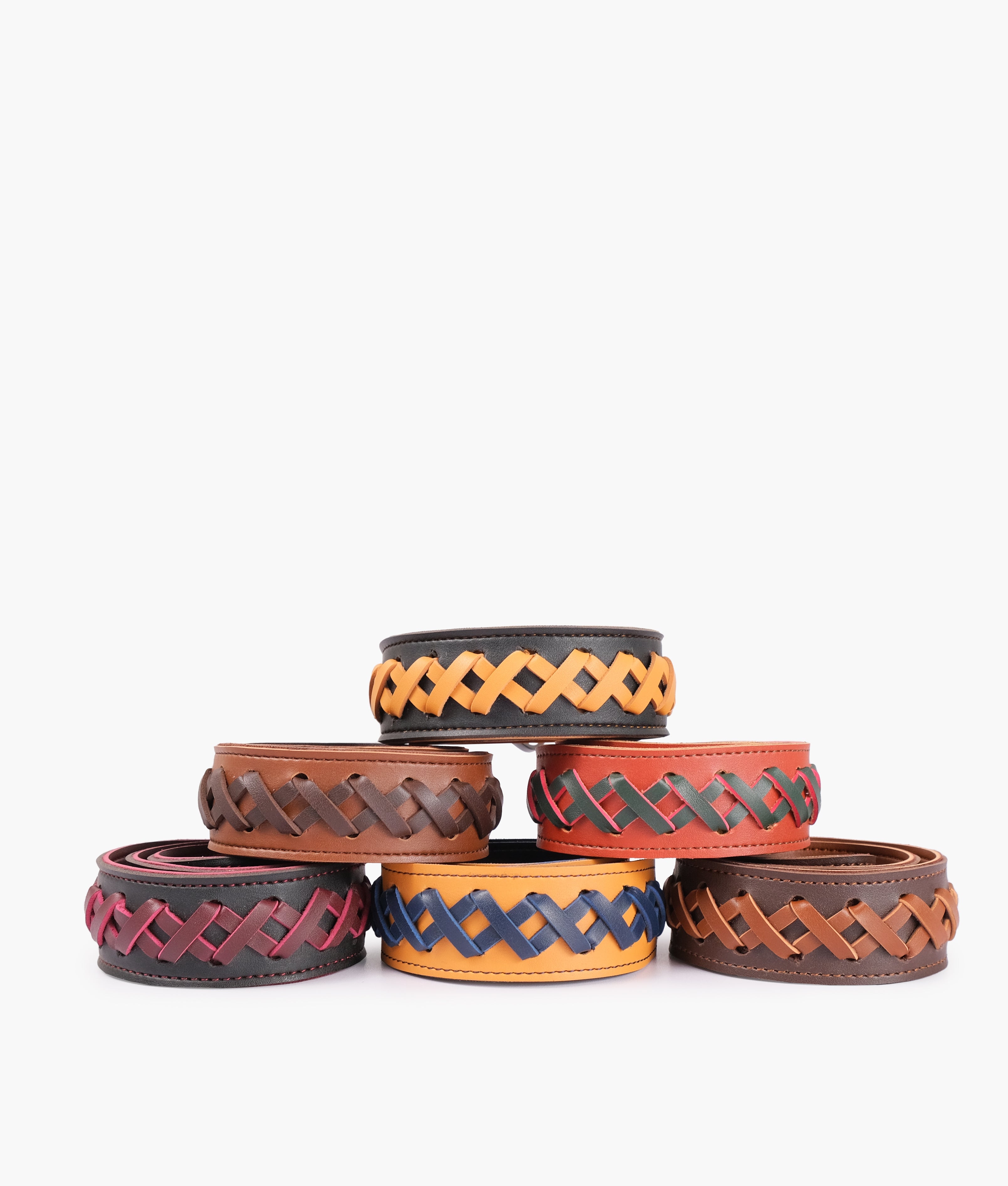 Black and burgundy zig-zag weave strap add-on