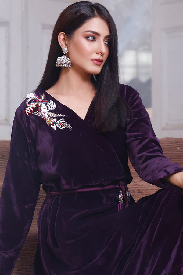 Purple Velvet Kimono