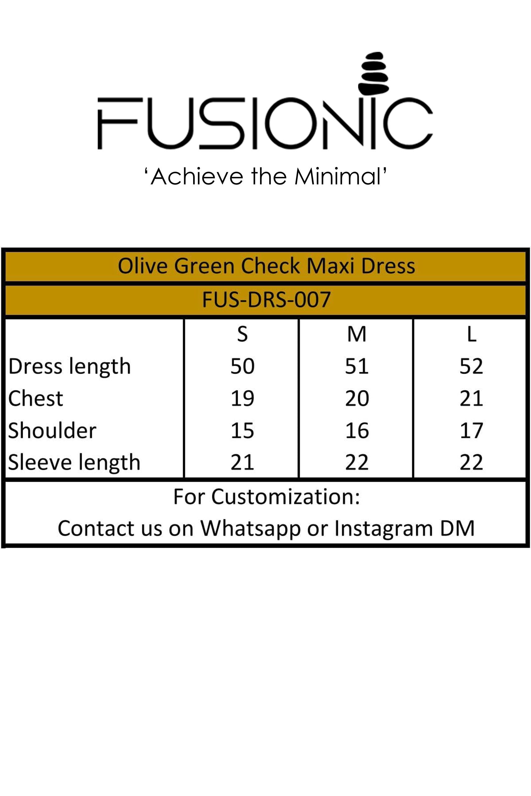 Olive Green Check Maxi Dress