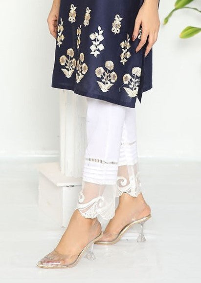 Trouser with Embroidered Lace